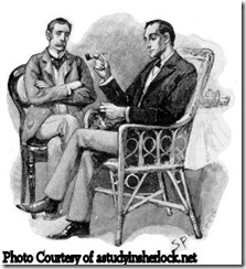 Holmes and Watson, illustration by sidney paget for 'the greek interpreter', strand magazine, september 1893