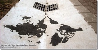 The world going down the drain by Pejac